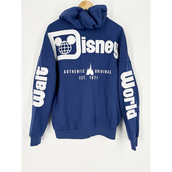 Disney World Parks Authentic Original Est. 1971 Blue Zip Up Hoodie Sz XS NWT - Picture 1 of 7